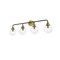 Hanson 4 lights bath sconce in black with brass with clear shade